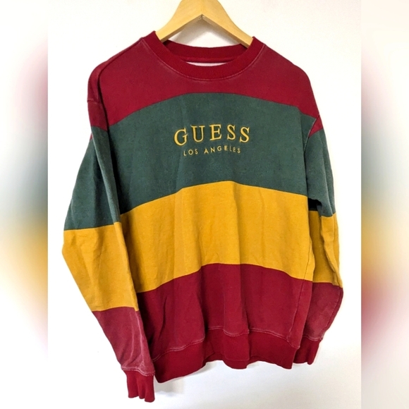 SOLD Vintage Y2K Guess Pull Over Crew Neck Colour block - Picture 1 of 7